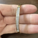 18k Yellow Gold and 0.77cttw Diamond Bangle Bracelet 6.5"