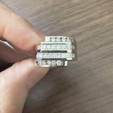 14k White Gold and 2.5cttw Diamond Solid Heavy 14g Ring Size 8