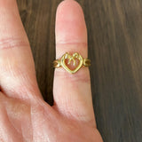 Tiffany & Co. 18k Yellow Gold Open Heart With Bow Ring Size 5.5
