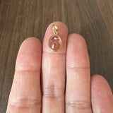 18k Yellow Gold and Cabochon Rose Quartz Pendant