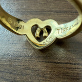 Tiffany & Co. 18k Yellow Gold Open Heart With Bow Ring Size 5.5