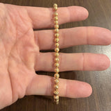 18k Yellow Gold 5.6g Ladies Vintage 5mm Diamond Cut Beaded Ball Bracelet 7"