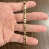 18k Yellow and White Gold 19.7g Vintage UnoAErre Fancy Link Bracelet Italy 7.5"