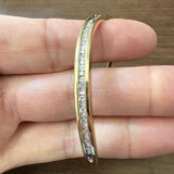 14k Yellow Gold and 1cttw Diamond Curved Bangle Bracelet 7.25"