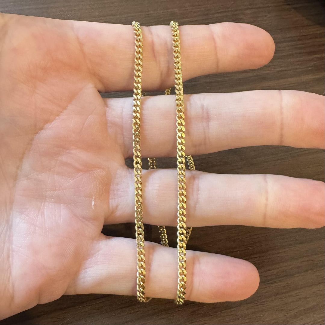 18k Yellow Gold 17g Solid Vintage UnoAErre Curb Link Chain Necklace Italy 20"