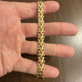 14k Yellow Gold 14.8g Ladies Vintage 8.5mm Fancy Link Bracelet Italy 7"