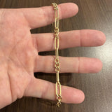 18k Yellow Gold 5.3g Hollow Light Greek Key Design Fancy Link Bracelet 7.5"