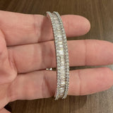18k White Gold and 3.48ttw Diamond Heavy 23.7g Bangle Bracelet 7.25"