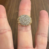 14k Yellow and White Gold 0.50cttw Diamond Men's Vintage Ring Size 9.25