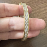 18k Yellow Gold and 2cttw Diamond 30.7g Solid Heavy Bangle Bracelet 6.75"