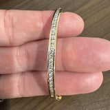 14k Yellow Gold and 1.9cttw Diamond 14.5g Solid Bangle Bracelet 6.5"