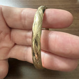 14k Yellow Gold 11.5g Ladies 8.5mm Fancy Bangle Bracelet 7.5"