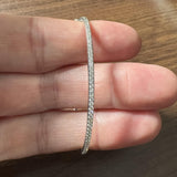 14k White Gold and Diamond 7.5g Bangle Bracelet 6.75"
