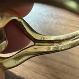 18k Yellow and White Gold 17g Solid Heavy Curb Link Ring Size 8.25