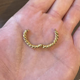 18k Yellow Gold 9.3g Solid Vintage Hinge Open Cable Band Ring Size 6.25