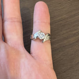 14k White Gold and 0.60ct Solitaire Diamond Bypass Ring Size 7