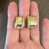 18k Yellow Gold 12.2g Polished Half Hoop Earrings Italy 1"