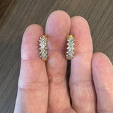 14k Yellow Gold and 0.50cttw Diamond Vintage Half Hoop Earrings