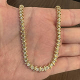 14k Yellow Gold 37.3g Heavy Vintage 4cttw Graduated Tennis Necklace 16"