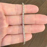 14k Yellow Gold and 2.5cttw Diamond Vintage Tennis Bracelet 7"