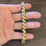18k Yellow Gold 28.3g Brushed and Polished San Marco Link Bracelet Italy 7.25"