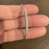 14k White Gold and 0.45cttw Diamond Flex Cuff Bracelet 7"