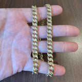 14k Yellow Gold 25.4g Hollow Thick 8.5mm Cuban Curb Link Chain Necklace 24"