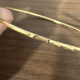 Set of Five 18k Yellow Gold 38g Solid Diamond Cut Bangle Bracelets 8"