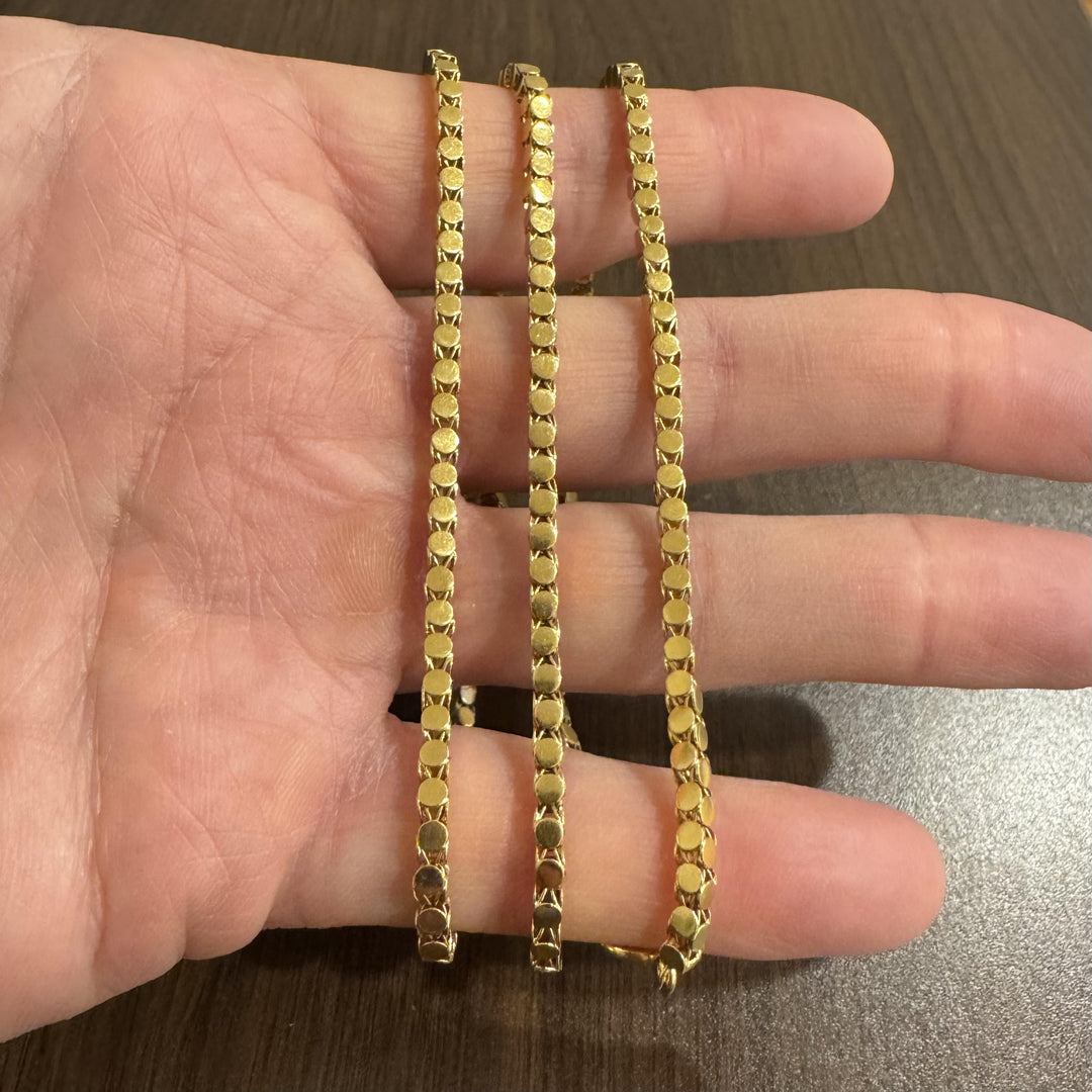 19k Portuguese Yellow Gold 27.6g Fancy Link Necklace 28"