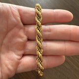 18k Yellow Gold 22.5g UnoAErre 8mm Thick Fancy Rope Bracelet Italy 7.5"