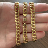 14k Yellow Gold 30.7g Long Double Circle Curb Link Chain Necklace Italy 30"