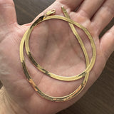 14k Yellow Gold 13.2g Solid 4mm Herringbone Link Chain Necklace Italy 18"