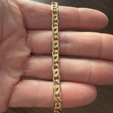 14k Yellow Gold 9.5g Solid Ladies 5mm Fancy Curb Link Bracelet Italy 7"