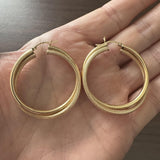 14k Yellow Gold 8.7g Large Twisted Hoop Earrings 2"