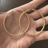 14k Yellow Gold 6.2g Large Spiral Twisted Hoop Earrings 2.5"