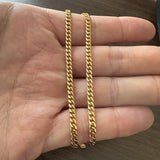 18k Yellow Gold 21.4g Solid 3.5mm Cuban Link Chain Necklace 18"