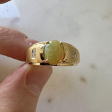 Cirari 14k Yellow Gold Opal and Diamonds Men's Ring Size 11