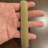 14k Yellow Gold 42.2g UnoAErre Thick Wide 20mm Mesh Link Bracelet Italy 7.5"