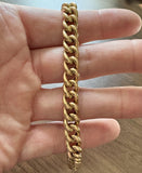 19k Portuguese Yellow Gold 17.2g Hollow 9mm Curb Link Bracelet 8.75"