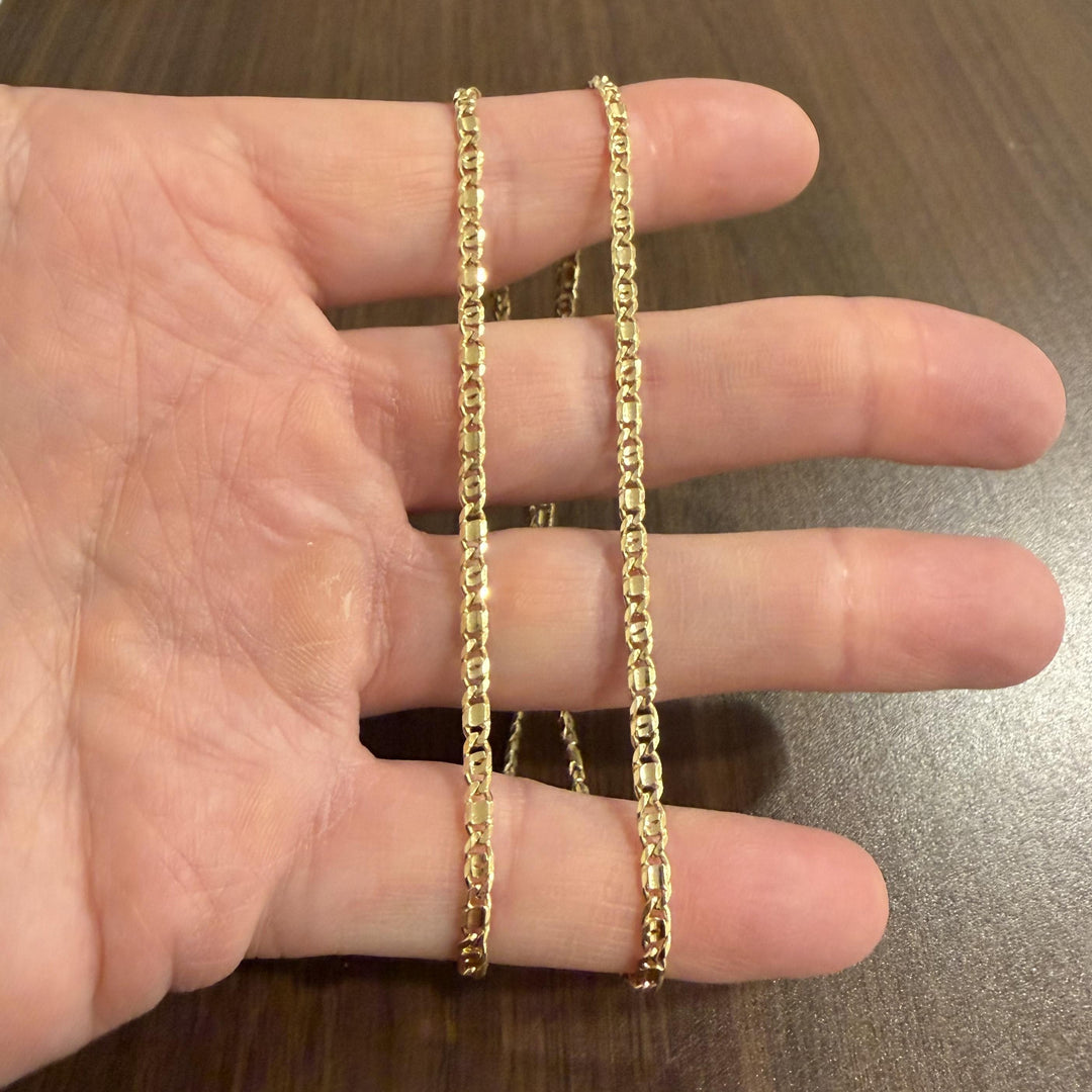 18k Yellow Gold 16.6g Solid Vintage 3mm Figarucci Link Chain Necklace Italy 20"
