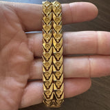 18k Yellow Gold 30.4g Ladies Vintage 16mm Fancy Link Bracelet Italy 7"