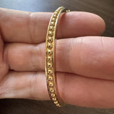 14k Yellow Gold 17.8g Solid Vintage Beaded Bangle Bracelet 6.25"