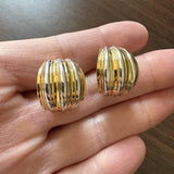 Mayor's 18k Yellow and White Gold 19g Two Tone Fancy Huggie Earrings