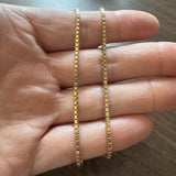 14k Yellow Gold 13.6g Solid 2mm Box Link Chain Necklace Italy 18"