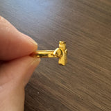24k Pure Yellow Gold 4.7g Solid Angel Ring Size 4