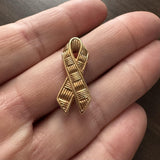 Roberto Coin 1k Yellow Gold Ribbon Pin Brooch Italy 1.2"