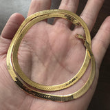 14k Yellow Gold 12.9g Solid 4.5mm Herringbone Link Necklace Italy 20"