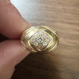 14k Yellow Gold and Diamond 7.3g Ladies Fancy Ring Size 5