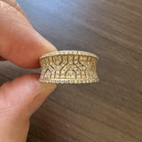 Effy 14k Yellow Gold and 1cttw Diamond Fancy Band Ring Size 7