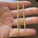 21k Yellow Gold 13.9g Fancy Closed Curb Link Chain Necklace 22"
